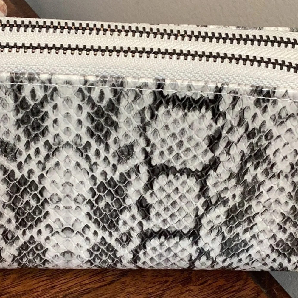 A New Day snakeskin double zip wallet with removable wristlet strap